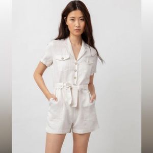Rails cream linen romper NWOT